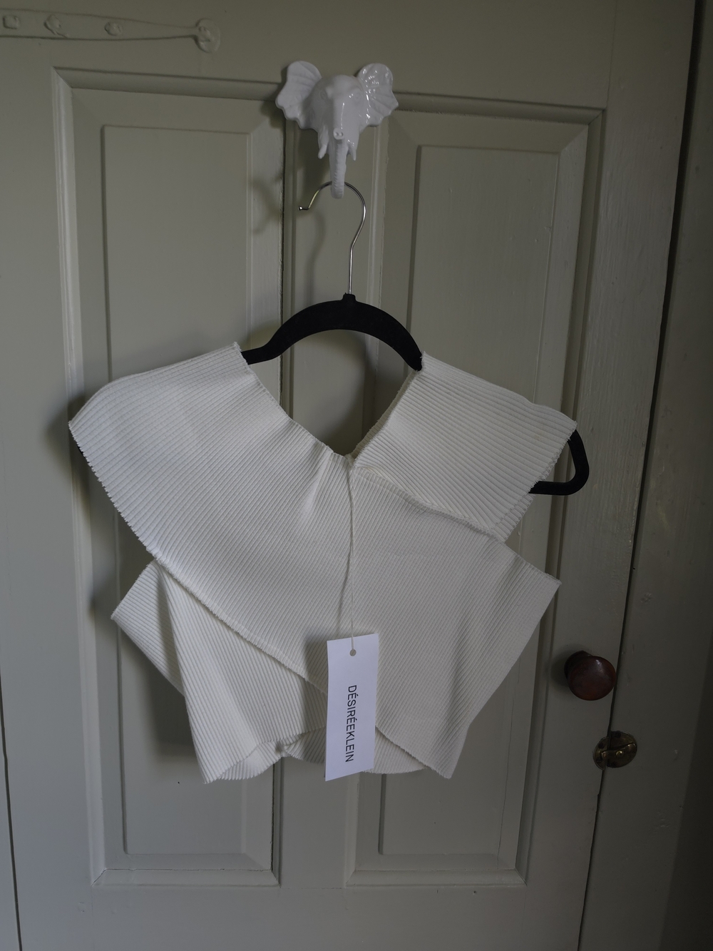 Desiree Klein White Textured Crop Top S/M
